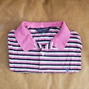 Polo by Ralph Lauren Pink and Navy Striped Shirt